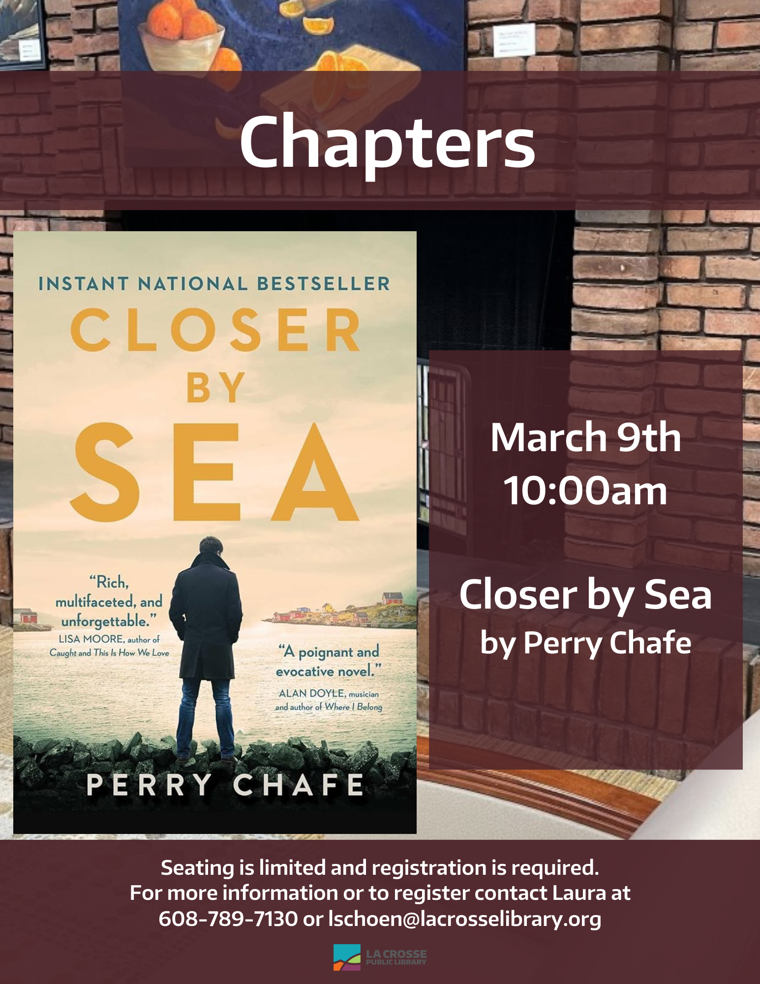 Closer by Sea book discussion March 9th 10:00am