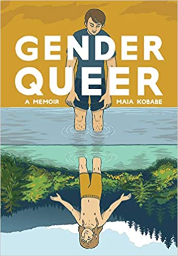 Cover of Gender Queer, which shows a flipped image of a person standing in water up to their shins.