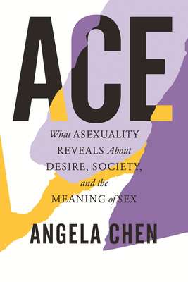 Cover of Ace. Purple, white, and yellow blobs behind the title and author's name.