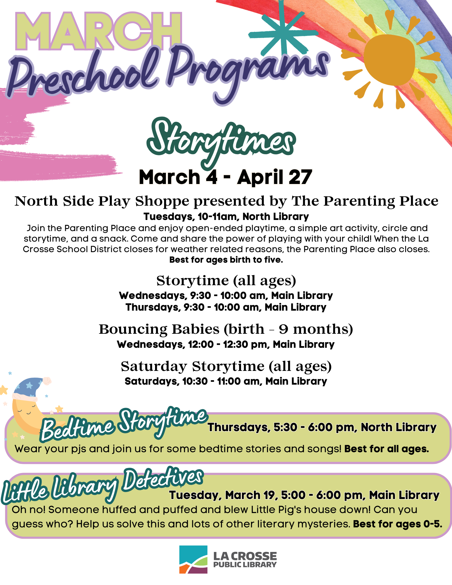 March preschool programs