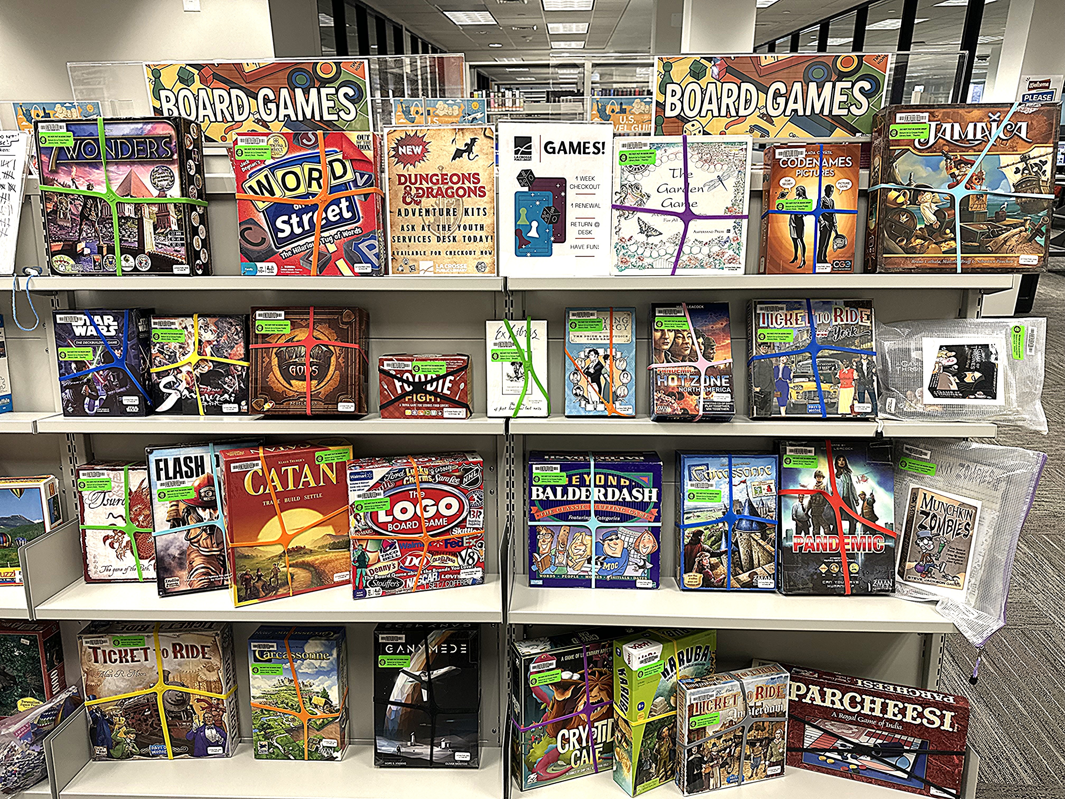 Display of LPL's board game collection