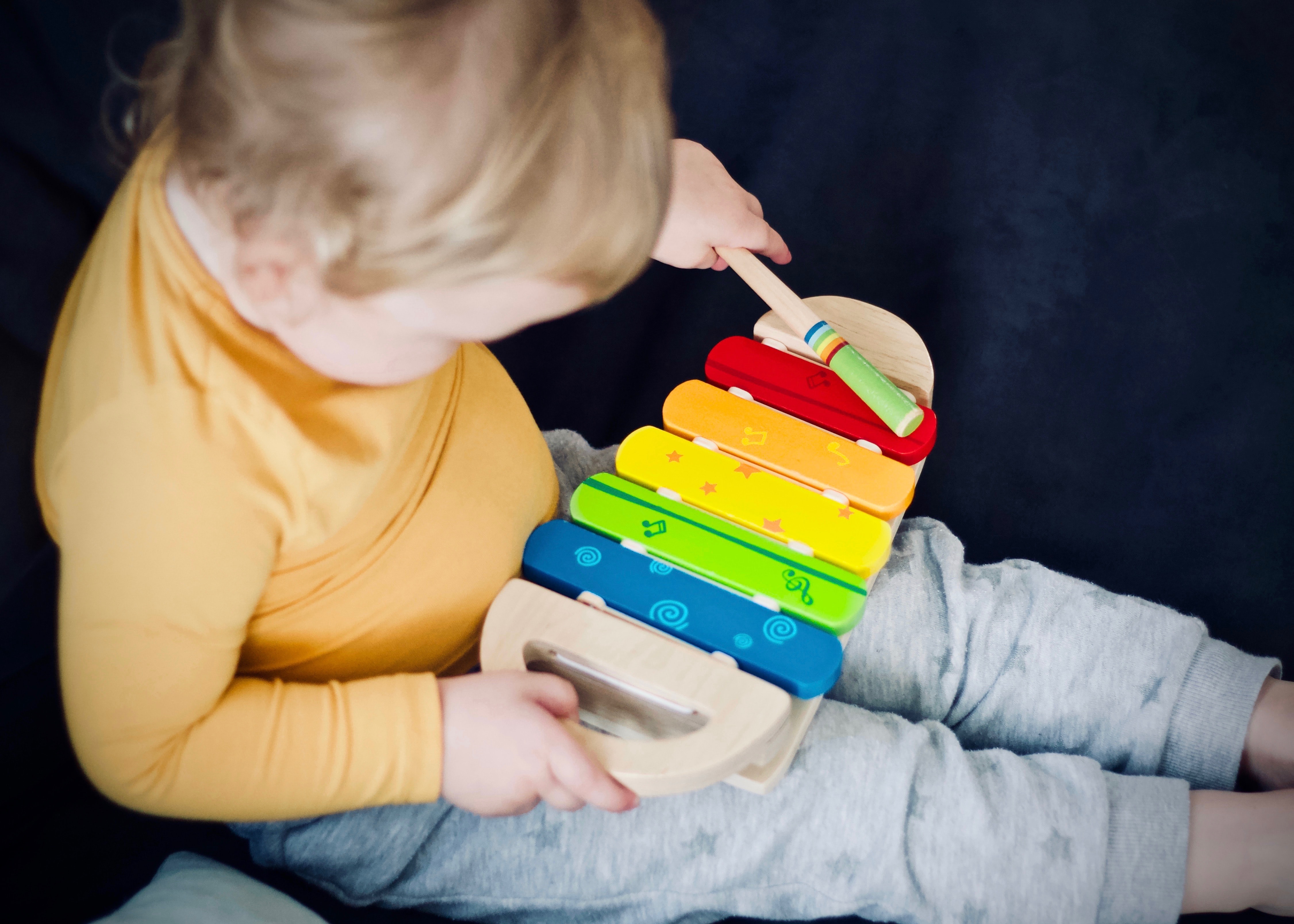 Child with xylophone 