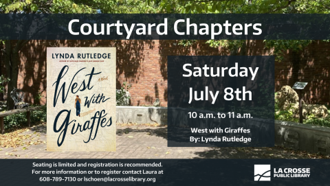 picture of courtyard with book cover 