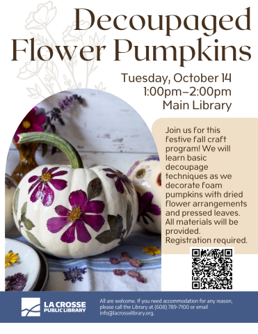 Decoupaged Flower Pumpkins