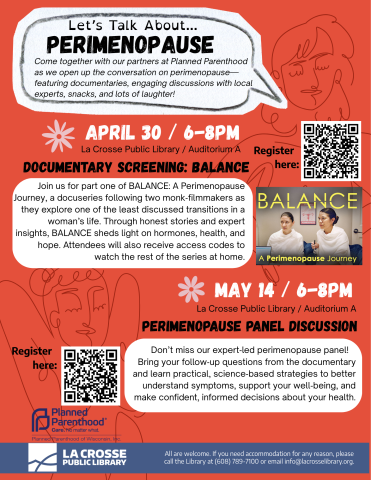 Let's talk about perimenopause - background of feminine line drawings