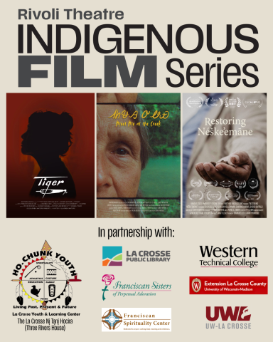 Three movie posters with all of the partner organization logos below. 