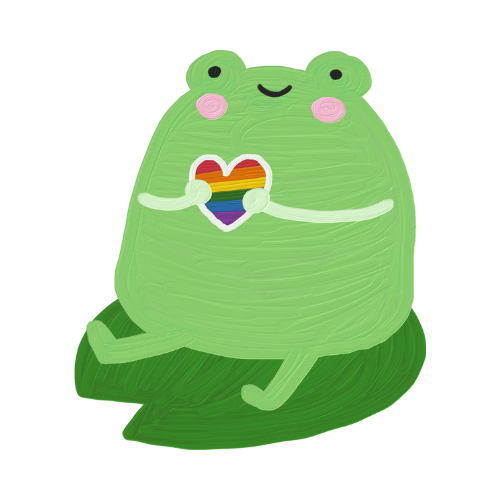 Froggy with rainbow heart