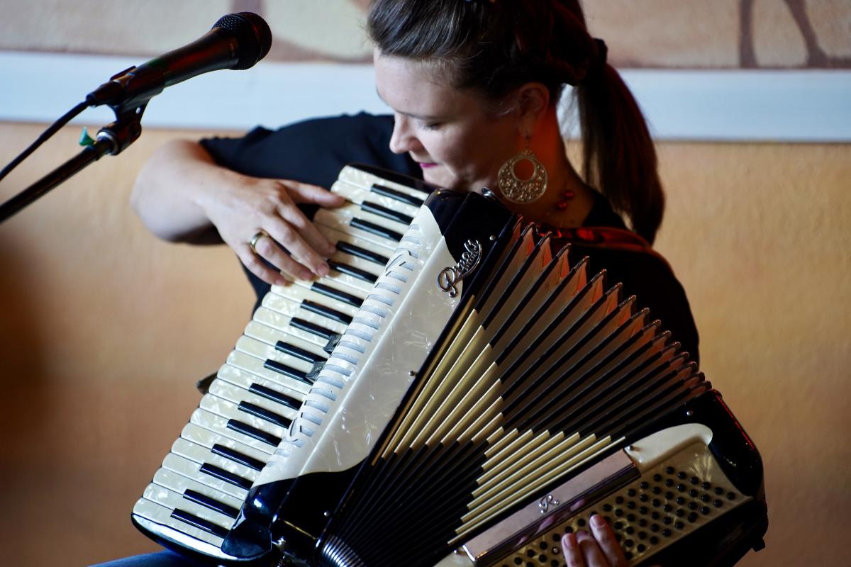 musician playing an accordion 