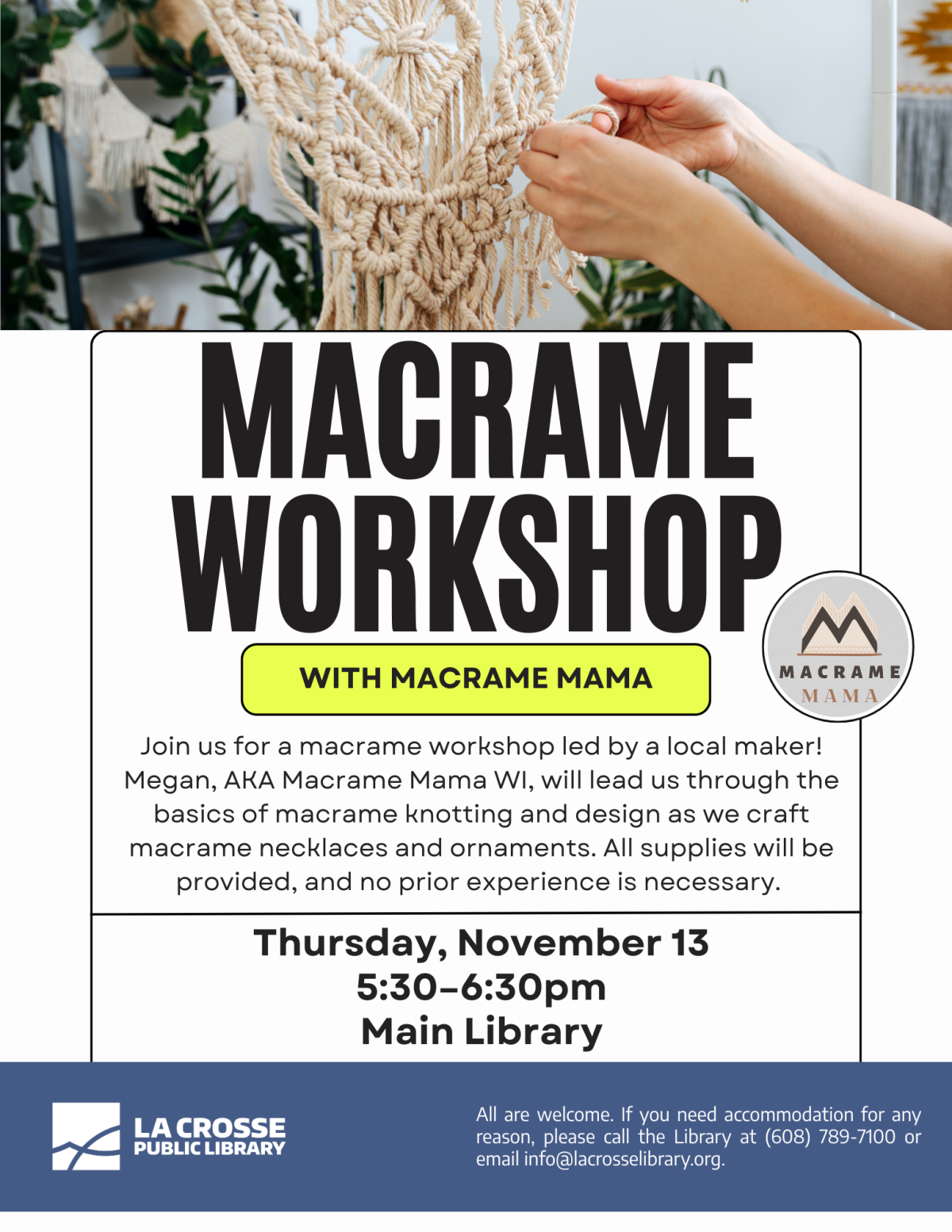 Macrame Workshop with Macrame Mama WI